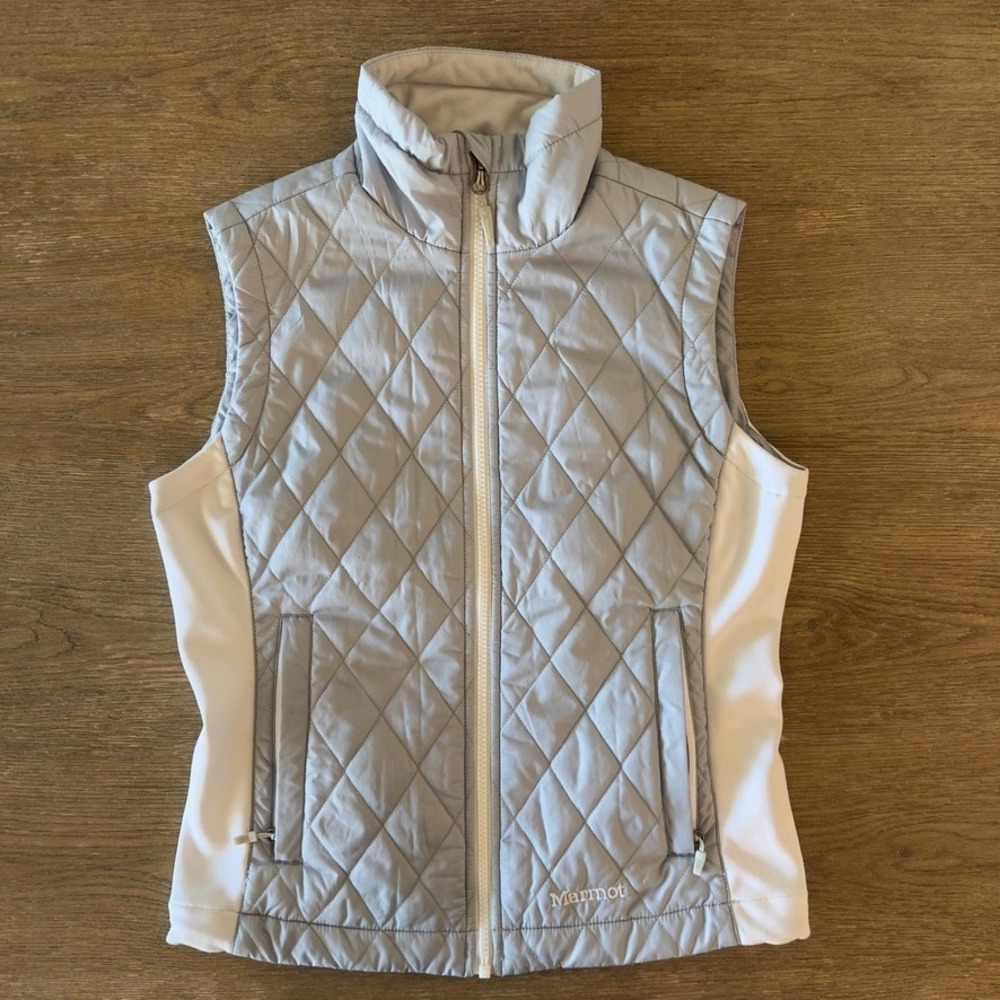 Marmot Women's Kitzbuhel Diamond Quilted Insulated Puffer Vest-Grey White-Sze XS